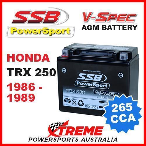 SSB 12V V-SPEC DRY CELL AGM 265 CCA BATTERY HONDA TRX250 TRX 250 1986-1989 MOTO