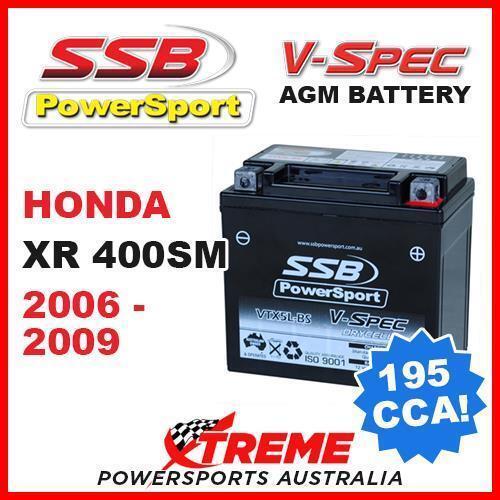 SSB 12V V-SPEC DRY CELL AGM 195 CCA BATTERY HONDA XR400SM XR 400SM 2006-2009 MX