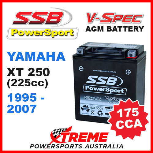 SSB 12V V-SPEC DRY CELL AGM 175 CCA BATTERY YAMAHA XT250 (225cc) 1995-2007