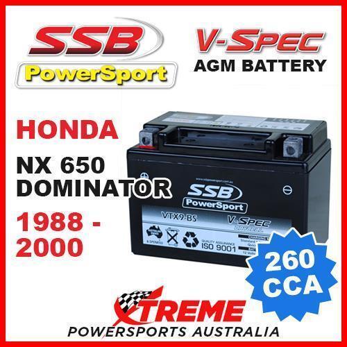 SSB 12V V-SPEC DRY CELL AGM 260 CCA BATTERY HONDA NX650 NX 650 DOMINATOR 88-2000