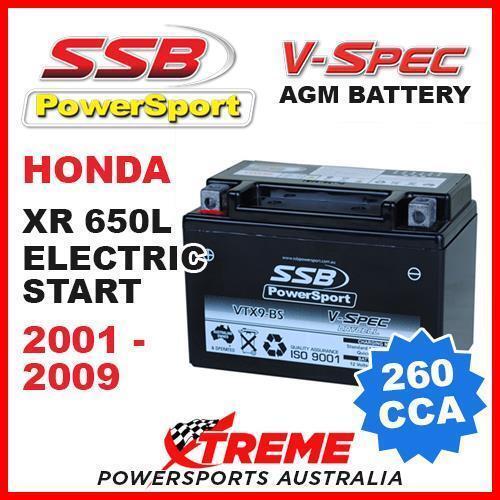 SSB 12V V-SPEC DRY CELL AGM 260 CCA BATTERY HONDA XR650L XR 650L ELEC 2001-2009