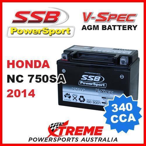 SSB 12V V-SPEC DRY CELL AGM 340 CCA BATTERY HONDA NC750SA NC 750SA 2014 MOTO