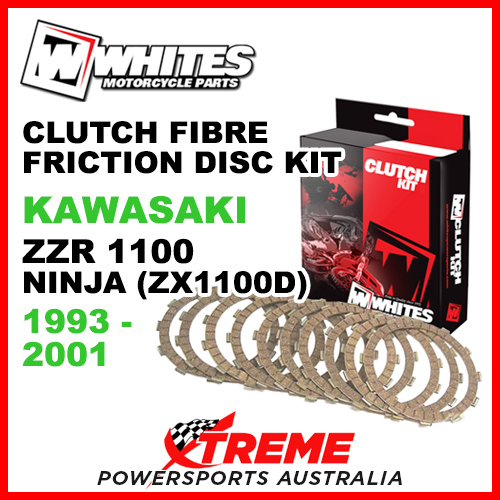 Whites Kawasaki ZZR1100 Ninja ZX1100D 1993-2001 Clutch Fibre Friction Disc Kit