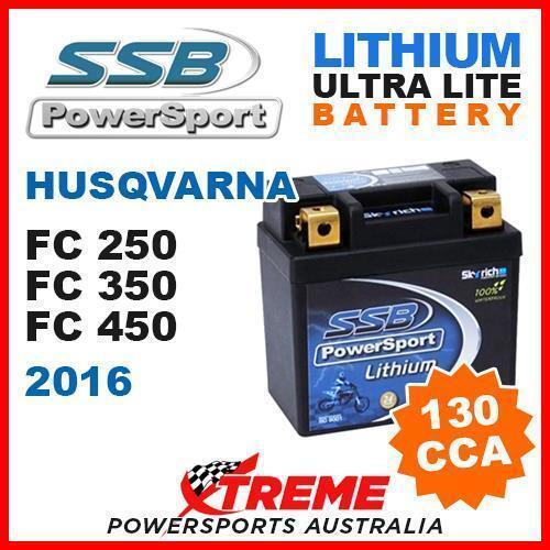 SSB MX 12V LITHIUM ULTRALITE 130 CCA BATTERY HUSQVARNA FC250 FC350 FC450 2016