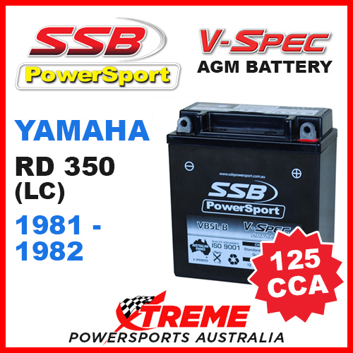 SSB 12V V-SPEC DRY CELL 125 CCA AGM BATTERY YAMAHA RD350LC RD 350LC 1981-1982