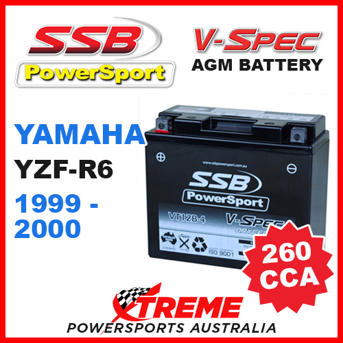 SSB 12V V-SPEC DRY CELL 260 CCA AGM BATTERY YAMAHA YZF-R6 YZF R600 1999-2000