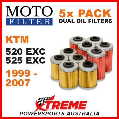 5 PACK MOTO MX OIL FILTERS KTM 520EXC 525EXC 520 525 EXC 4T 4 STROKE 1999-2007