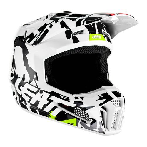 Leatt V23 3.5 Youth Zebra Moto Helmet YM