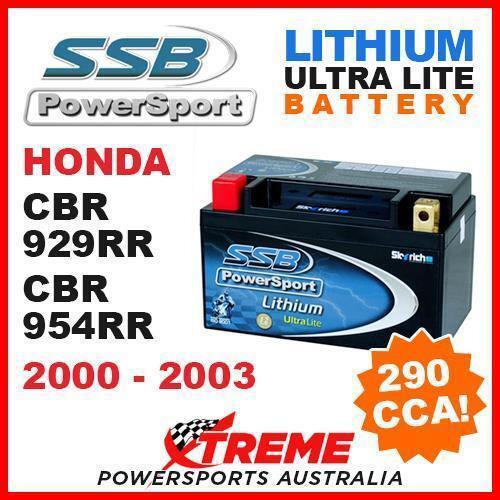 SSB 12V LITHIUM ULTRALITE 290 CCA BATTERY HONDA CBR929RR CBR954RR 2000-2003 MOTO