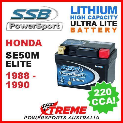 SSB 12V LITHIUM ULTRALITE 220 CCA BATTERY HONDA SE50M SE 50M ELITE 1988-1990 MX