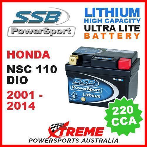 SSB 12V LITHIUM ULTRALITE 220 CCA BATTERY HONDA NSC110 NSC 110 DIO 2001-2014