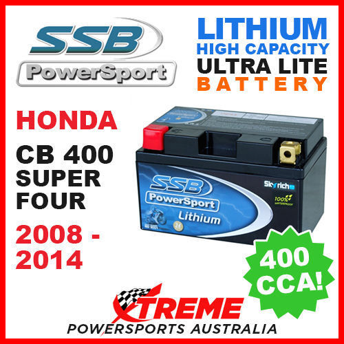 SSB 12V LITHIUM ULTRALITE 400 CCA BATTERY HONDA CB400 CB 400 SUPER FOUR 08-2014