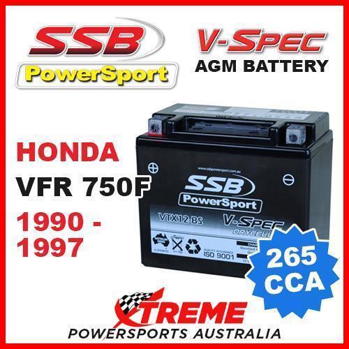 SSB 12V V-SPEC DRY CELL AGM 265 CCA BATTERY HONDA VFR750F VFR 750F 1990-1997