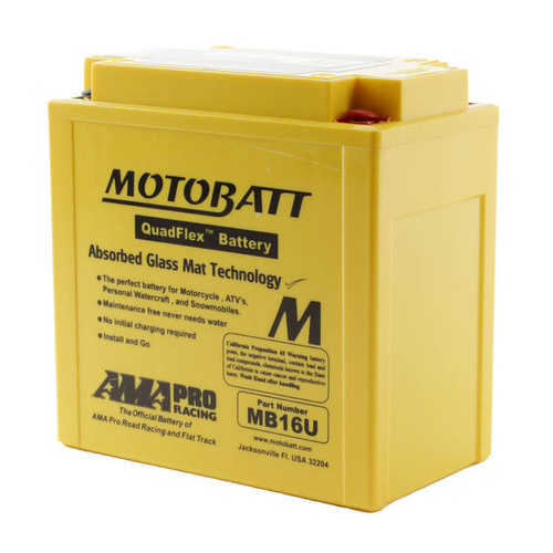 Motobatt MB16U 12V AGM Battery 20Ah 240CCA Repl YB16-BA YB16B-A2 YB16B-A1