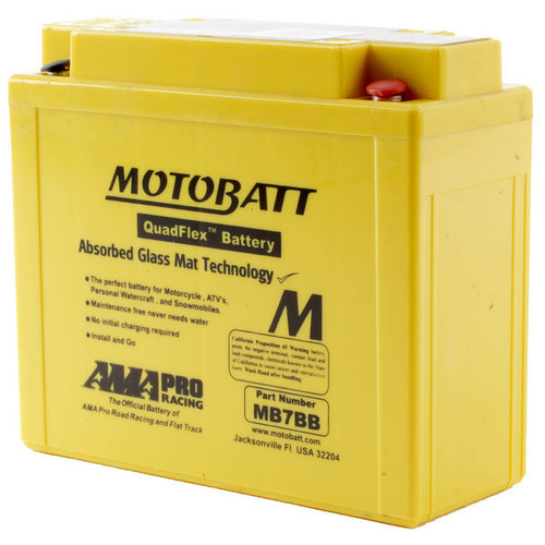 Motobatt MB7BB 12V AGM Battery 9Ah 150CCA Repl YB7B-B 