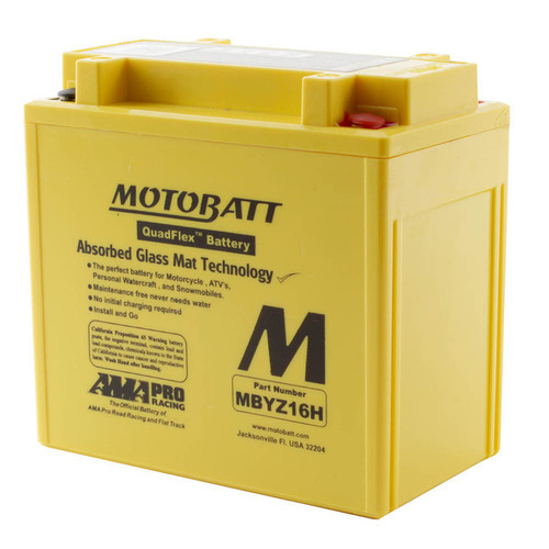 Motobatt MBYZ16H 12V AGM Battery 16.5Ah 240CCA