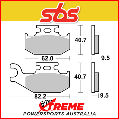 SBS Sintered Rear Brake Pads for Suzuki LT-A 500 FK2 Vision 4WD 2002