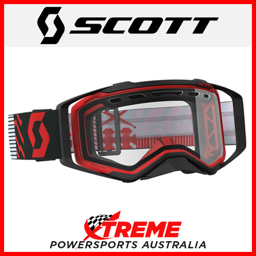 Scott Red/Black Prospect Enduro Goggles With Clear Lens Motocross Dirt Bike