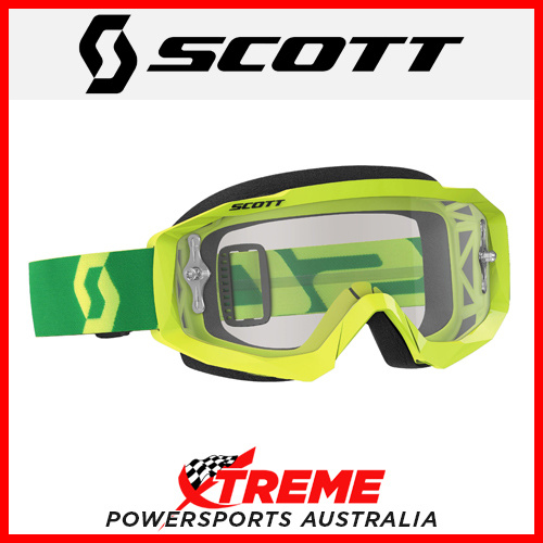 Scott Yellow/Green Hustle MX Goggles With Clear Lens Motocross Dirt Bike