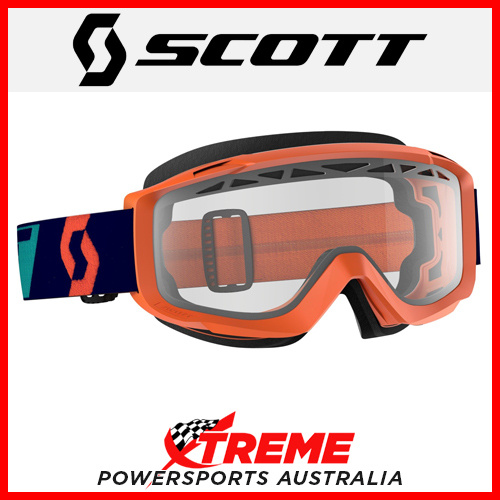 Scott Orange/Blue Split OTG Enduro Goggles With Clear Lens Motocross Dirt Bike