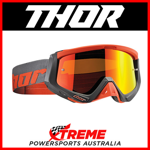 Thor Sniper Warship Char/Orange Goggles With Orange Chrome Lens MX Eyewear Bike