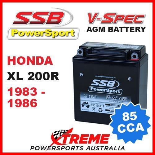 SSB 12V V-SPEC DRY CELL AGM 85 CCA BATTERY HONDA XL200R XL 200R 1983-1986 MOTO