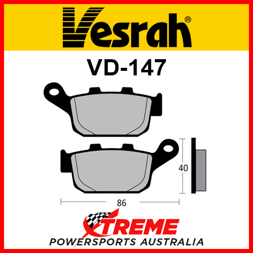 Buell S3T Thunderbolt 1998-2000 Vesrah Organic Rear Brake Pad VD-147