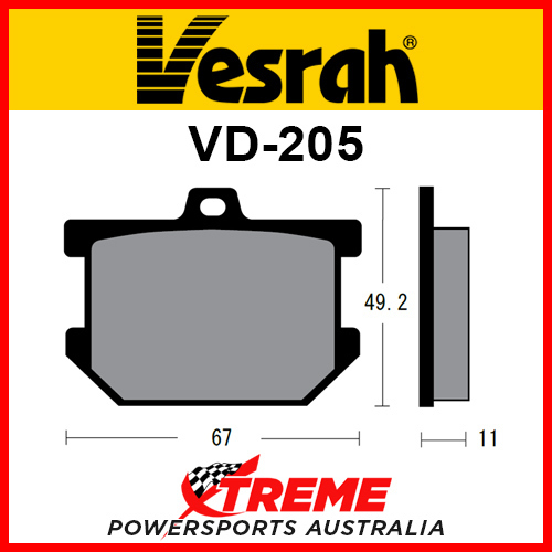 Yamaha XS 400 C 78 Vesrah Semi-Metallic Rear Brake Pad VD-205JL