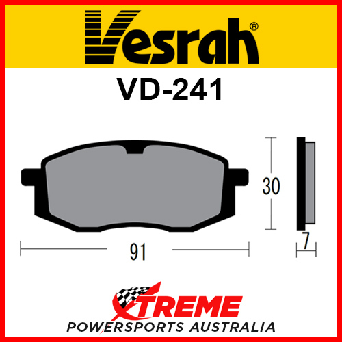 Vesrah Organic Front Brake Pads for Yamaha TT 250 1990