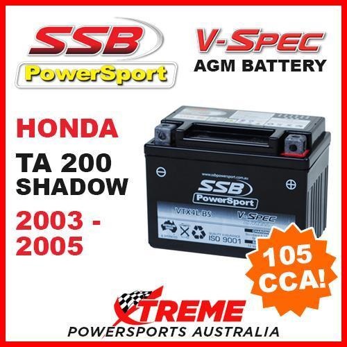 SSB 12V V-SPEC DRY CELL AGM 105 CCA BATTERY HONDA TA200 TA 200 SHADOW 2003-2005