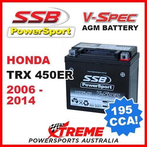 SSB 12V V-SPEC DRY CELL AGM 195 CCA BATTERY HONDA TRX450ER TRX 450ER 2006-2014