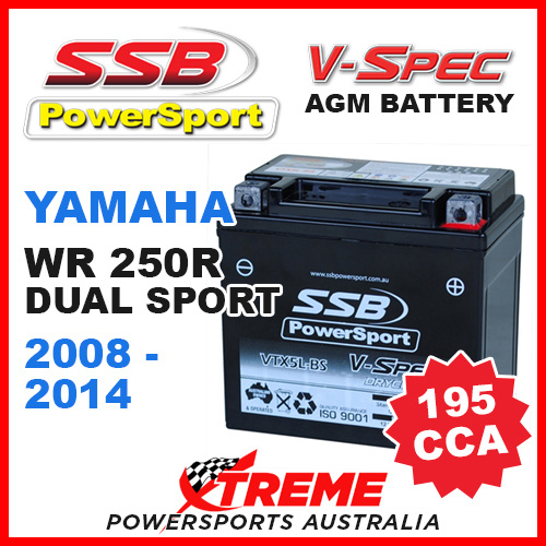 SSB 12V V-SPEC DRY CELL AGM 195 CCA BATTERY YAMAHA WR250R DUAL SPORT 2008-2011