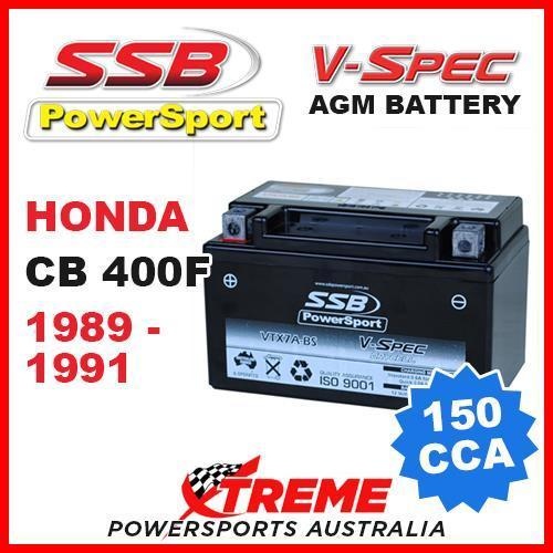 SSB 12V V-SPEC DRY CELL AGM 150 CCA BATTERY HONDA CB400F CB 400F 1989-1991 MOTO