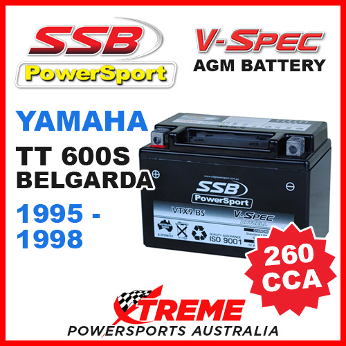 SSB 12V V-SPEC DRY CELL AGM 260 CCA BATTERY YAMAHA TT600S BELGARDA 1995-1997