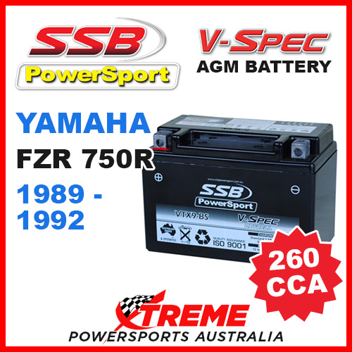 SSB 12V V-SPEC DRY CELL AGM 260 CCA BATTERY YAMAHA FZR750R FZR 750R 1989-1992