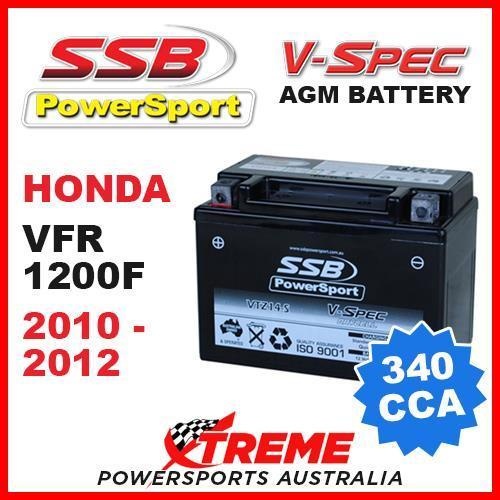 SSB 12V V-SPEC DRY CELL AGM 340 CCA BATTERY HONDA VFR1200F VFR 1200F 2010-2012