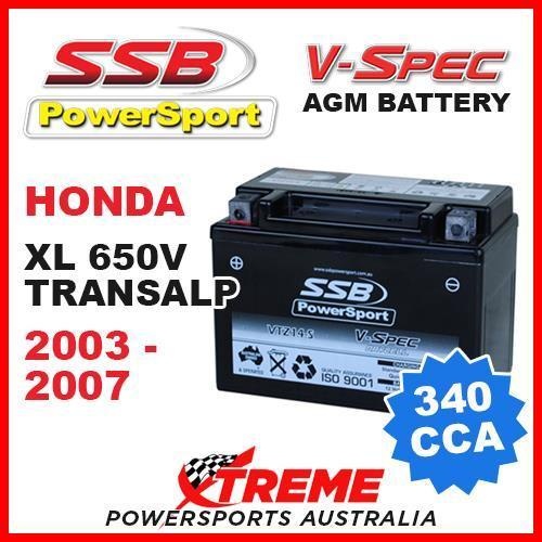 SSB 12V V-SPEC DRY CELL AGM 340 CCA BATTERY HONDA XL650V XL 650V 2003-2007 MOTO