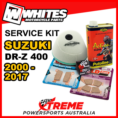 For Suzuki DRZ400 2000-2023 Air & Oil Filter +Filter Oil +F/R Brake Pads Service Kit