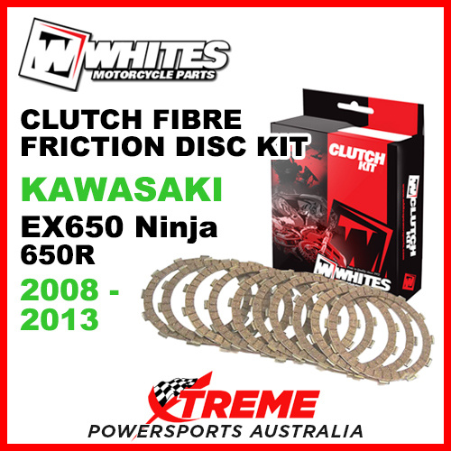 Whites Kawasaki EX650 Ninja 650R 2008-2013 Clutch Fibre Friction Disc Kit