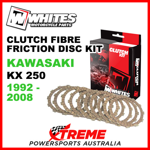 Whites Kawasaki KX250 KX 250 1992-2008 Clutch Fibre Friction Disc Kit