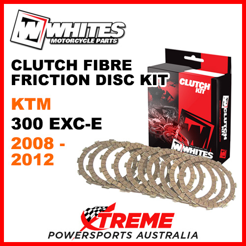 Whites KTM 300EXC-E 300 EXC-E 2008-2012 Clutch Fibre Friction Disc Kit