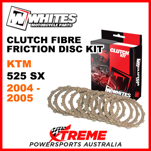 Whites KTM 525SX 525 SX 2004-2005 Clutch Fibre Friction Disc Kit