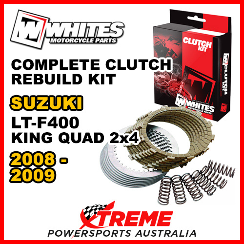 Whites For Suzuki LT-F 400 King Quad 2x4 2008-2009 Complete Clutch Rebuild Kit