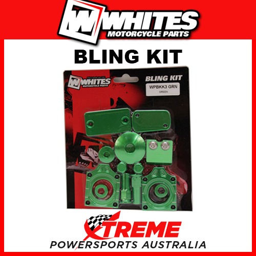 Whites Kawasaki KLX450R 2008-2014 Green Alloy Bling Kit MX WPBKK3GRN